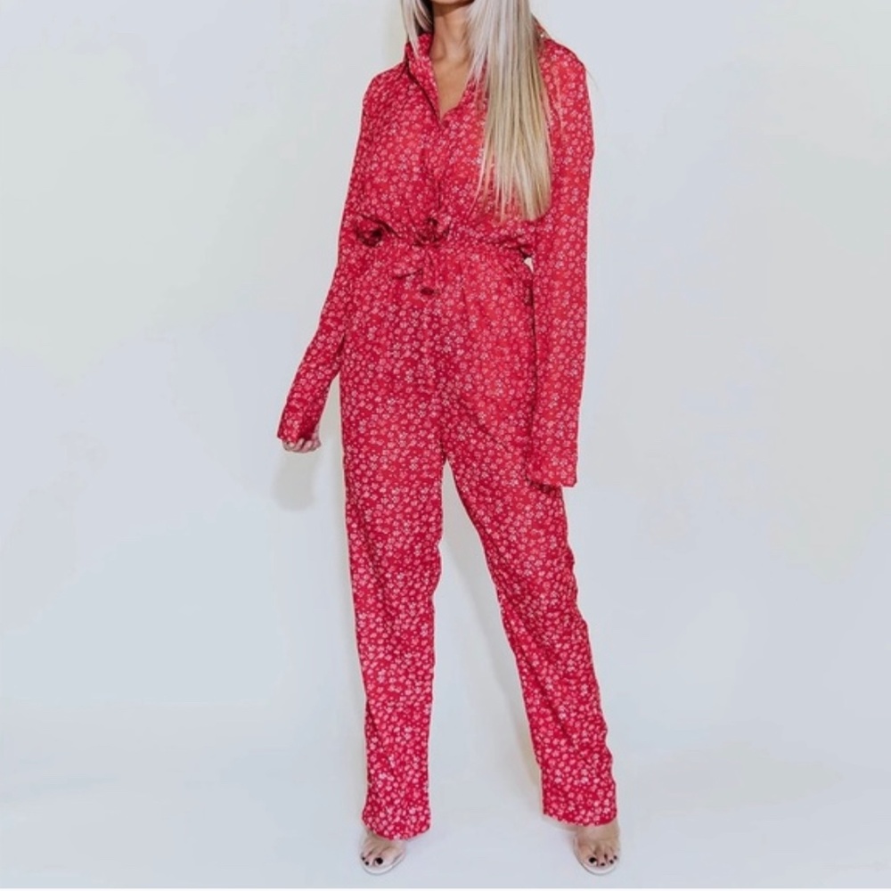 Kittenish red jumpsuit